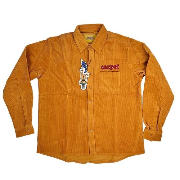 Carpet Company Skateboards Panther Corduroy Button Up Season 12 Rust Orange - Picture 3 of 8